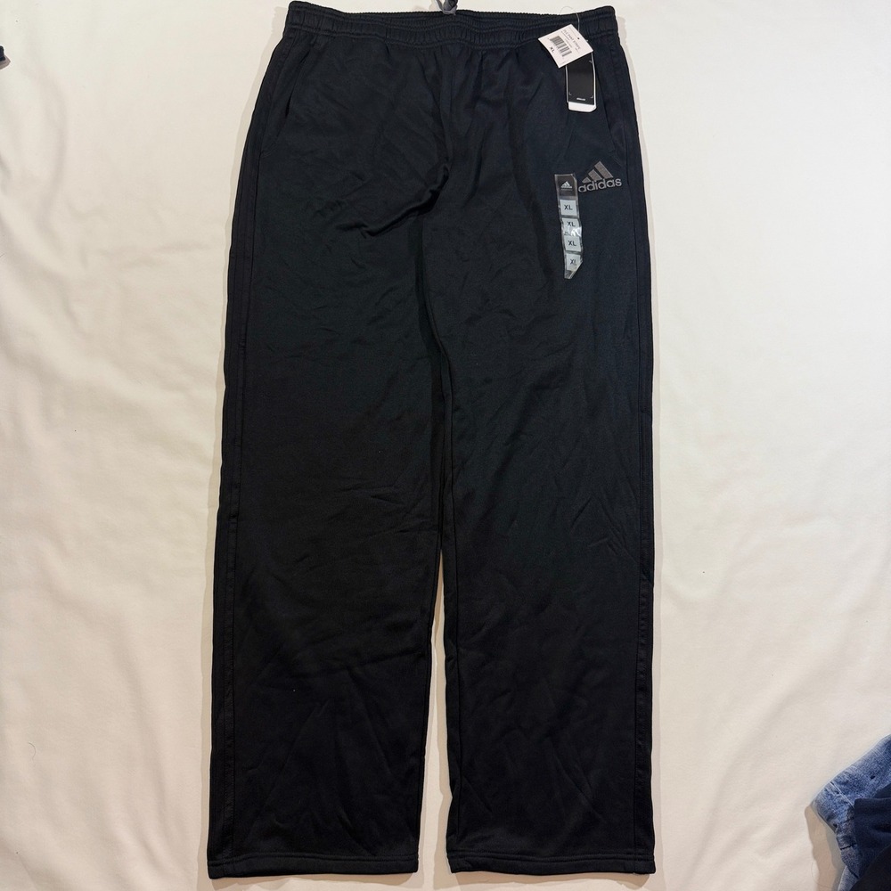Adidas Fleece Pants Men XL Black Climawarm M63619 Straight Leg Athletic 2014